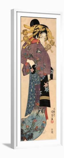 A Standing Bijin, Ca 1820-Utagawa Kunisada-Framed Premium Giclee Print