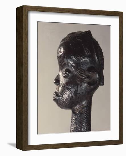 A standing figure with scarification design which was used in the Chibola cult-null-Framed Giclee Print