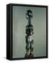 A standing figure with scarification design which was used in the Chibola cult-null-Framed Stretched Canvas