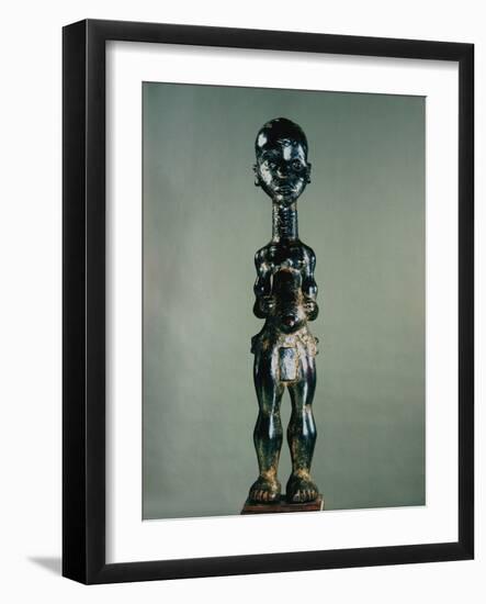 A standing figure with scarification design which was used in the Chibola cult-null-Framed Giclee Print