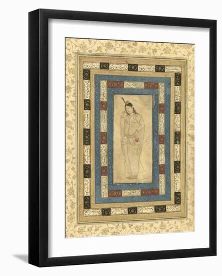 A Standing Lady, Isfahan, c.1620-25-Persian School-Framed Giclee Print