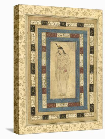 A Standing Lady, Isfahan, c.1620-25-Persian School-Stretched Canvas