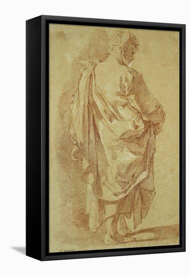 A Standing Man, Seen from Behind, Looking to the Right-Carle van Loo-Framed Stretched Canvas