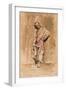 A Standing Moroccan Man, 1877 (W/C & Ink on Paper)-Salvador Sanchez Barbudo-Framed Giclee Print