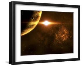 A Star Going Critical Illuminates a Nearby Planet and Nebula-Stocktrek Images-Framed Photographic Print