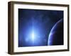 A Star Provides a Cool Glow on a Nearby Gas Giant-Stocktrek Images-Framed Photographic Print