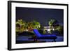 A Starry Night View of a Deck Chair and a Villa at Villas Flamingos Hotel on Holbox Island, Mexico-Karine Aigner-Framed Photographic Print