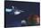 A Starship from Earth Travels to a Red Planet-null-Framed Stretched Canvas