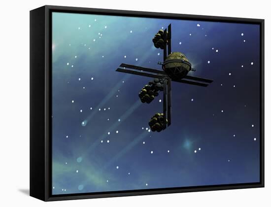 A Starship from Earth with Ion Drive Propulsion Explores the Cosmos-null-Framed Stretched Canvas