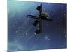 A Starship from Earth with Ion Drive Propulsion Explores the Cosmos-null-Mounted Art Print