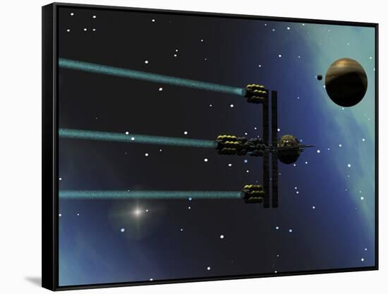 A Starship from Earth with Ion Drive Propulsion Explores the Cosmos-null-Framed Stretched Canvas