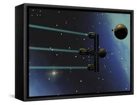 A Starship from Earth with Ion Drive Propulsion Explores the Cosmos-null-Framed Stretched Canvas