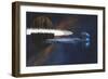 A Starship Passes by a Planet with a Ring of Asteroids-null-Framed Art Print