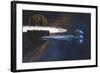 A Starship Passes by a Planet with a Ring of Asteroids-null-Framed Art Print