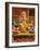 A Statue of a Mythological Elephant God -Ganesha, Surrounded by Traditional Divali Lamps-satel-Framed Photographic Print