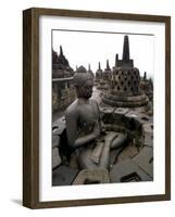 A Statue of Buddha Sits on a Terrace-Dita Alangkara-Framed Photographic Print