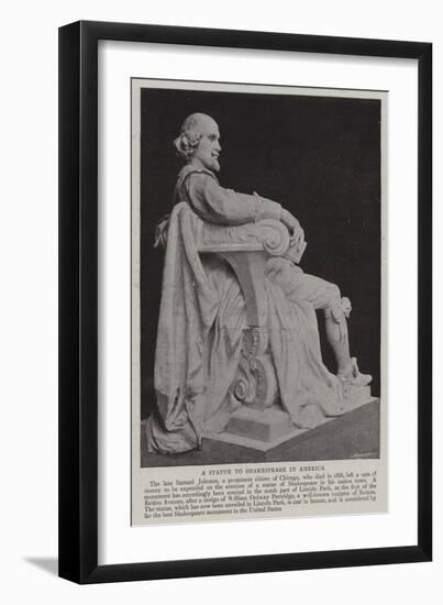 A Statue to Shakespeare in America-null-Framed Giclee Print