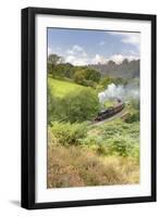 A steam locomotive approaching Goathland from Grosmont in September 2016, North Yorkshire, England-John Potter-Framed Photographic Print