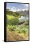 A steam locomotive approaching Goathland from Grosmont in September 2016, North Yorkshire, England-John Potter-Framed Stretched Canvas