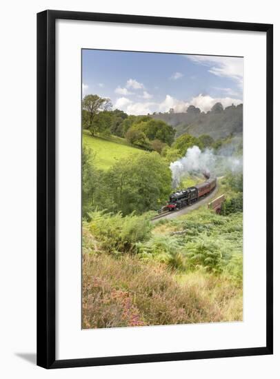 A steam locomotive approaching Goathland from Grosmont in September 2016, North Yorkshire, England-John Potter-Framed Photographic Print