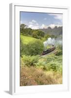 A steam locomotive approaching Goathland from Grosmont in September 2016, North Yorkshire, England-John Potter-Framed Photographic Print