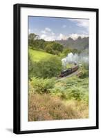 A steam locomotive approaching Goathland from Grosmont in September 2016, North Yorkshire, England-John Potter-Framed Photographic Print