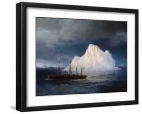 A Steamboat Sailing by an Iceberg-Ivan Aivazovsky-Framed Giclee Print