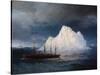 A Steamboat Sailing by an Iceberg-Ivan Aivazovsky-Stretched Canvas