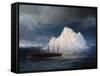 A Steamboat Sailing by an Iceberg-Ivan Aivazovsky-Framed Stretched Canvas