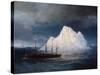 A Steamboat Sailing by an Iceberg-Ivan Aivazovsky-Stretched Canvas
