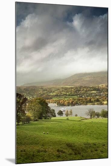 A steamer boat on Coniston Water at sunset.-Alex Saberi-Mounted Photographic Print