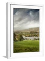 A steamer boat on Coniston Water at sunset.-Alex Saberi-Framed Photographic Print