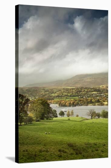 A steamer boat on Coniston Water at sunset.-Alex Saberi-Stretched Canvas