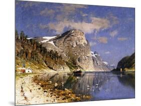 A Steamer in the Sognefjord-Adelsteen Normann-Mounted Giclee Print