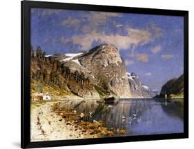 A Steamer in the Sognefjord-Adelsteen Normann-Framed Giclee Print