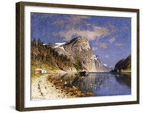 A Steamer in the Sognefjord-Normann Adelsteen-Framed Giclee Print