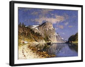 A Steamer in the Sognefjord-Normann Adelsteen-Framed Giclee Print