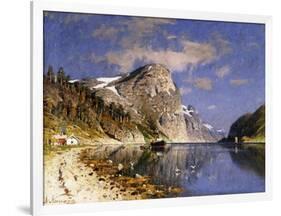 A Steamer in the Sognefjord-Normann Adelsteen-Framed Giclee Print