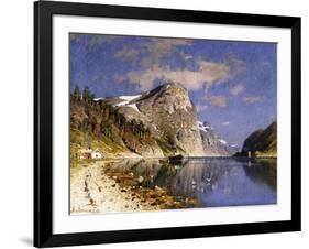 A Steamer in the Sognefjord-Normann Adelsteen-Framed Giclee Print