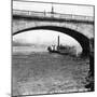 A Steamer Passing Underneath Waterloo Bridge, London, Early 20th Century-null-Mounted Giclee Print