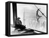 A Steel Worker Rests on a Girder at the 86th Floor of the New Empire State Building-null-Framed Stretched Canvas