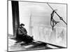 A Steel Worker Rests on a Girder at the 86th Floor of the New Empire State Building-null-Mounted Premium Photographic Print