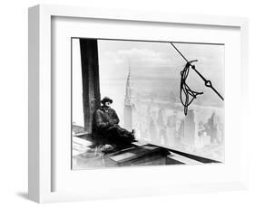 A Steel Worker Rests on a Girder at the 86th Floor of the New Empire State Building-null-Framed Photographic Print