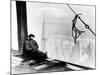 A Steel Worker Rests on a Girder at the 86th Floor of the New Empire State Building-null-Mounted Photographic Print