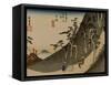 A Steep Road in the Mountains Near Nissaka-Utagawa Hiroshige-Framed Stretched Canvas