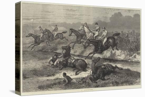 A Steeplechase-Johann Baptist Zwecker-Stretched Canvas