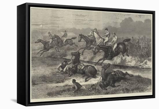 A Steeplechase-Johann Baptist Zwecker-Framed Stretched Canvas