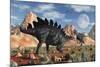 A Stegosaurus Defending Itself from an Attacking Allosaurus-Stocktrek Images-Mounted Art Print