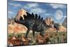 A Stegosaurus Defending Itself from an Attacking Allosaurus-Stocktrek Images-Mounted Premium Giclee Print
