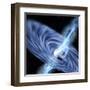 A Stellar Black Hole Emits Streams of Plasma from its Event Horizon-null-Framed Art Print